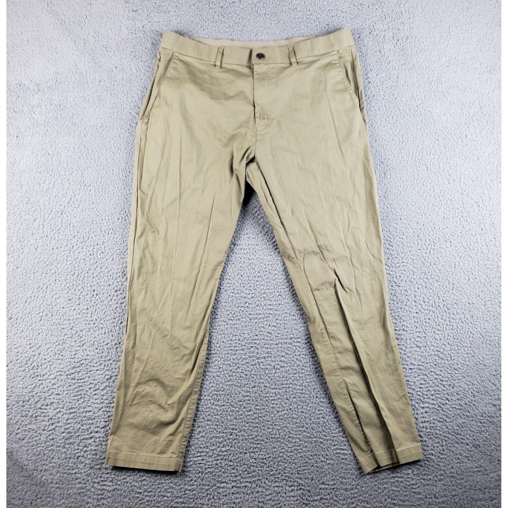 Fabletics High Side‎ Chino Pant Mens 35x29 Beige Classic Fit Lightweight Stretch